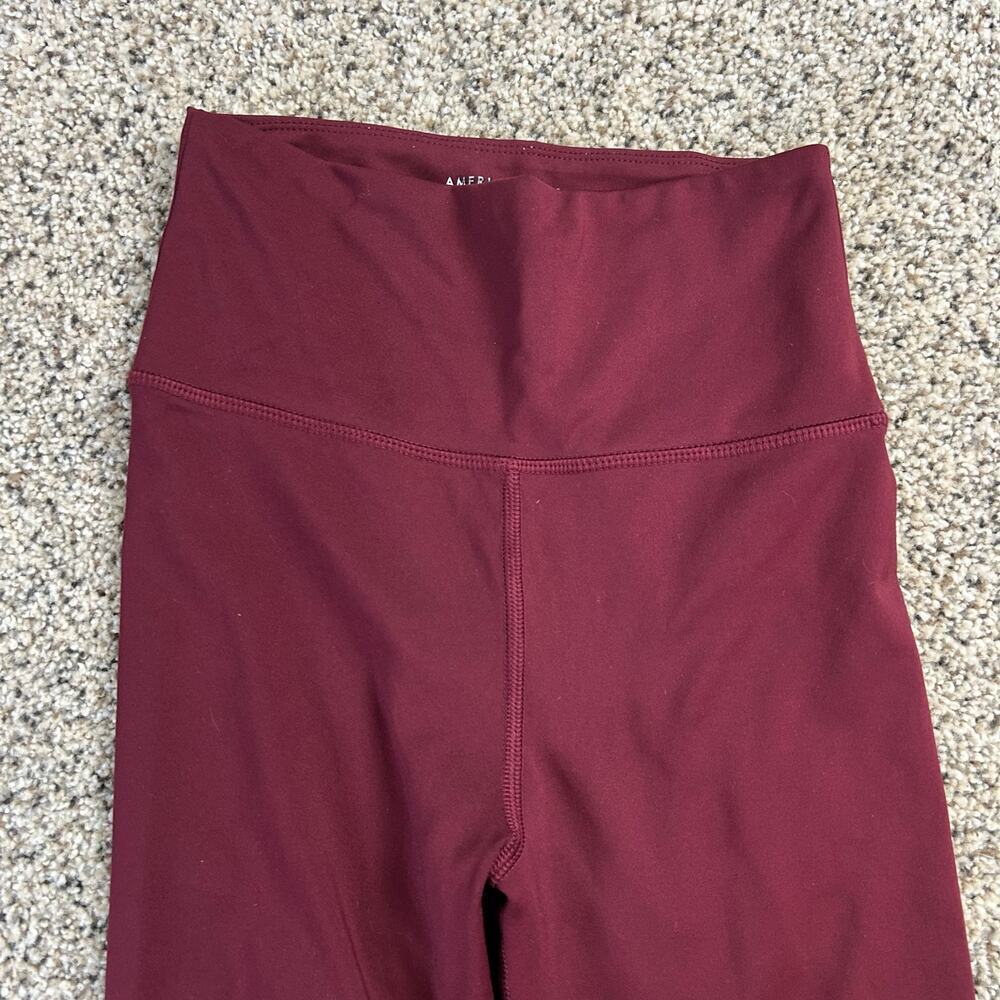 American Eagle Leggings Size XS Short Petite High Rise Burgundy Purple - Picture 3 of 5